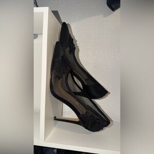 Chic Black Lace Women's Heels